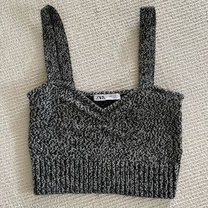 Zara Cropped Cami Sweater